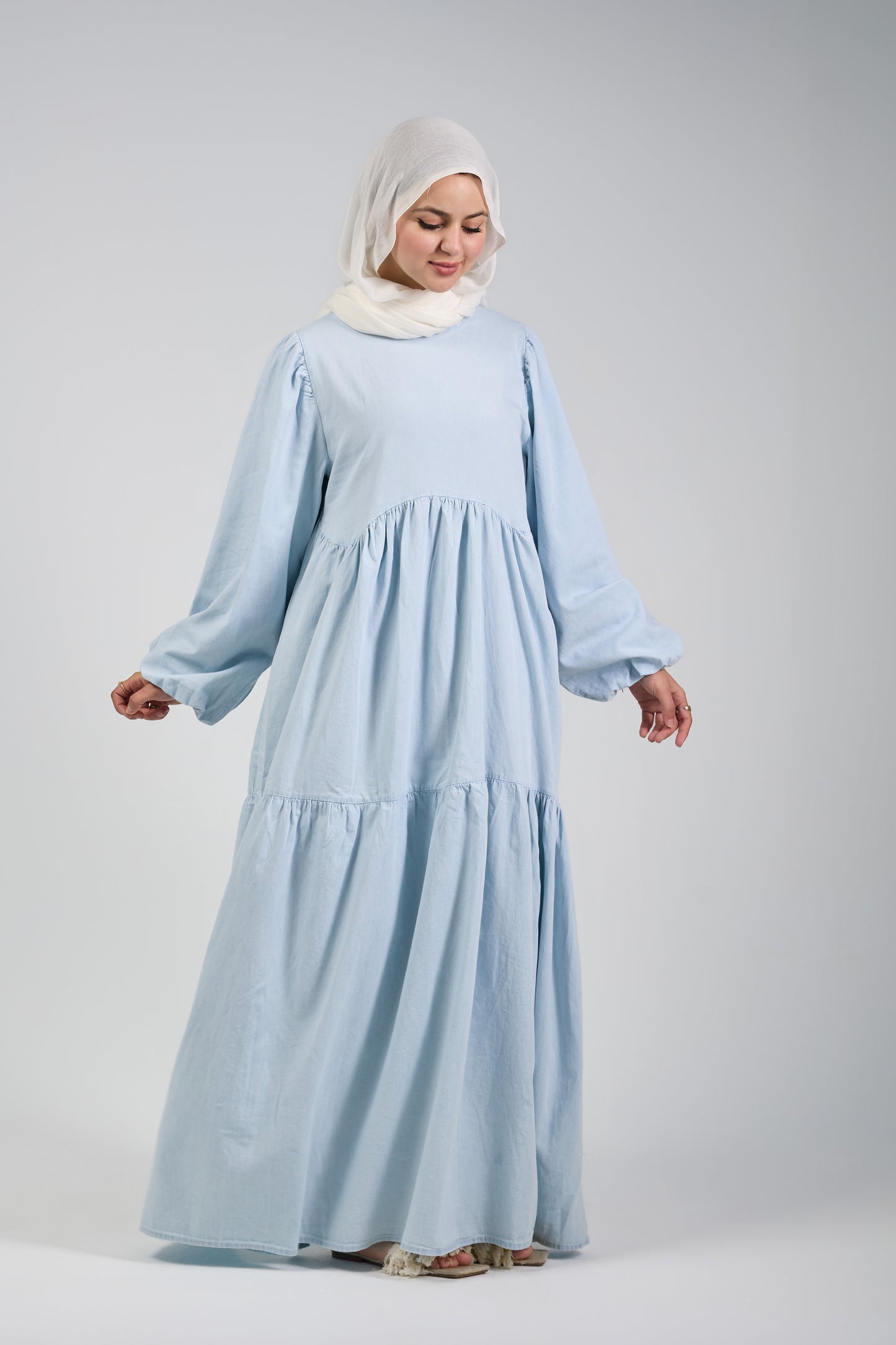 TAJ Denim Dress - Baby Blue