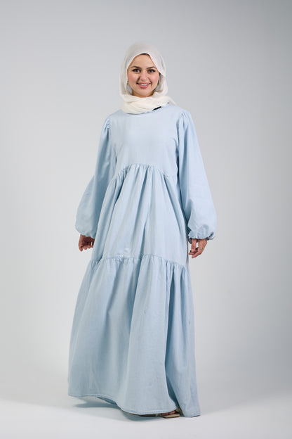 TAJ Denim Dress - Baby Blue