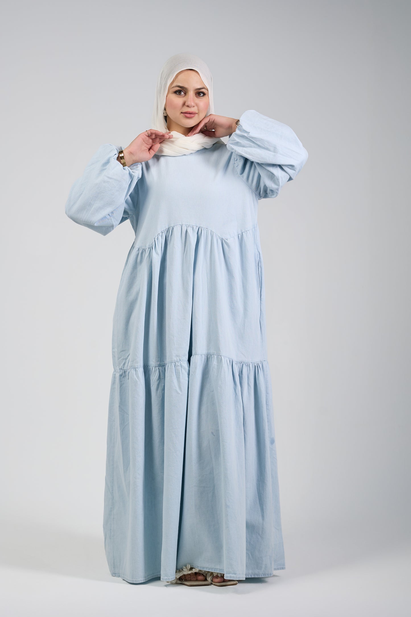 TAJ Denim Dress - Baby Blue