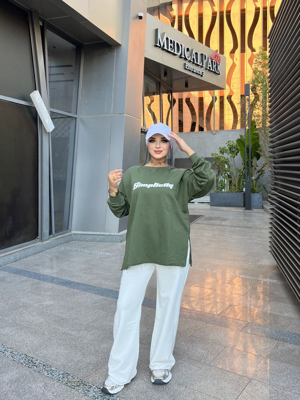 Taj Simplicity Set - White & Olive Green